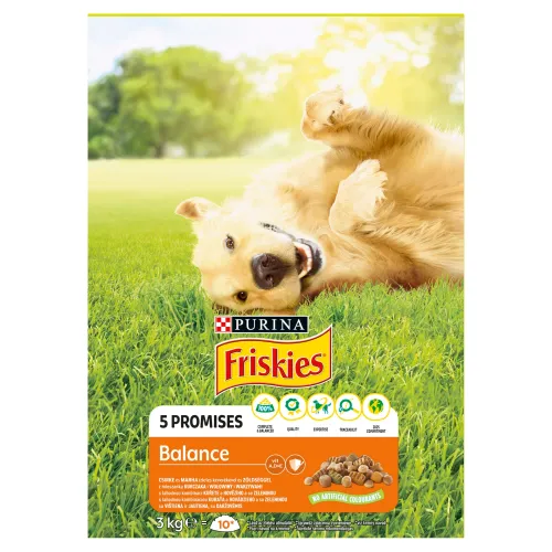 Friskies Balance s lahodnou kombináciou kuraťa a hovädzieho a so zeleninou