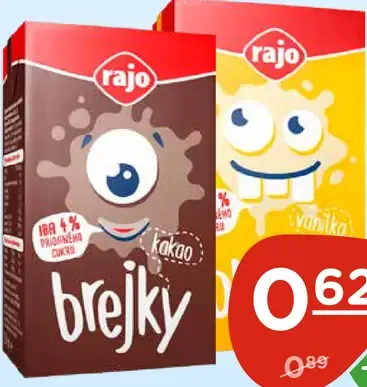 Rajo Brejky mliečny nápoj rôzne druhy