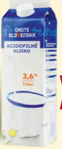 Chute Slovenska acidofilné mlieko 3,6 % biele