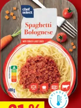 Chef Select hotové jedlá Spaghetti Bolognese, chladené