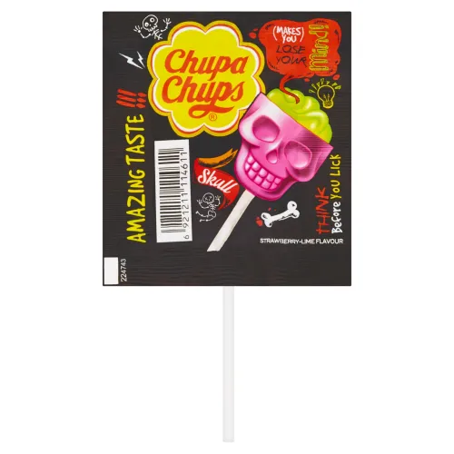 Chupa Chups 3D Skull Strawberry-Lime lízanka