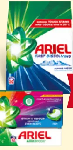 Ariel prací gél, prášok, pracie tablety
