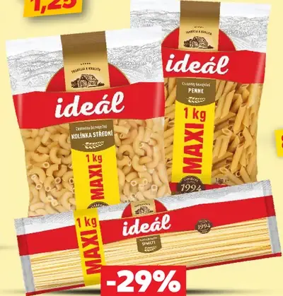 Ideál cestoviny bezvaječné rôzne druhy