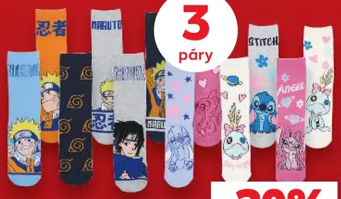 Naruto, Stitch detské ponožky