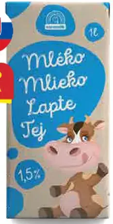 Mlieko polotučné trvanlivé Euromilk 1,5 %