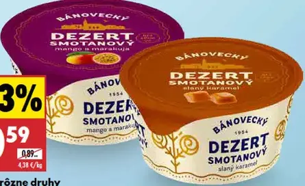 Bánovecký smotanový dezert rôzne druhy
