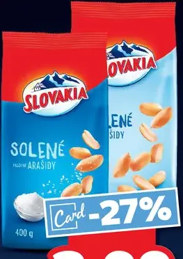 Slovakia pražené arašidy solené rôzne druhy