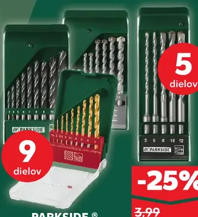 Parkside súprava vrtákov 9 dielov
