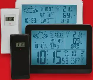 LIV&B8O meteostanica so zobrazením vonkajšej a vnútornej teploty a vlhkosti