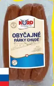 Nord obyčajné párky chudé balené